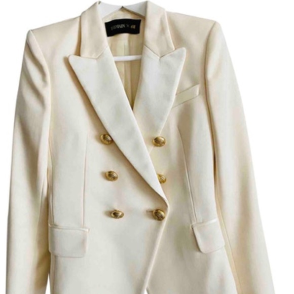 cream balmain blazer